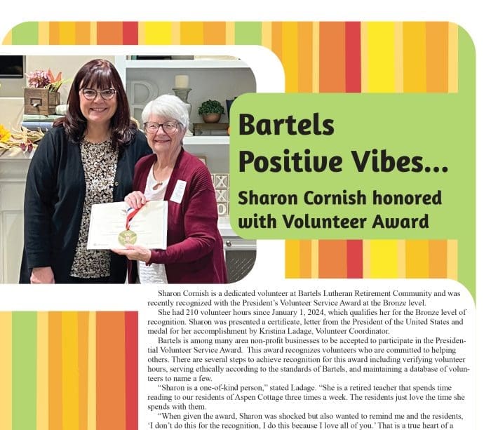 Positive Vibes: Sharon Cornish honored with Volunteer Service Award